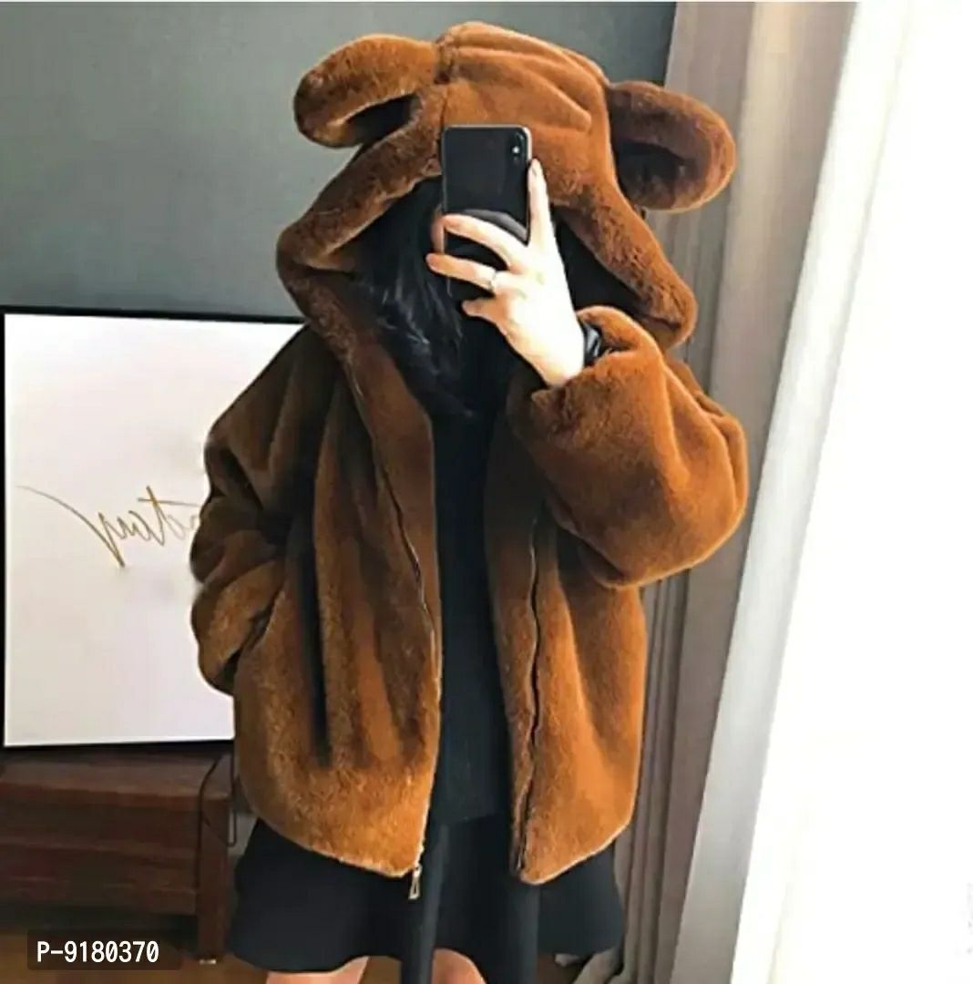 Beautiful Dark Brown Skin Girl in Denim Jacket with Fur · Creative Fabrica